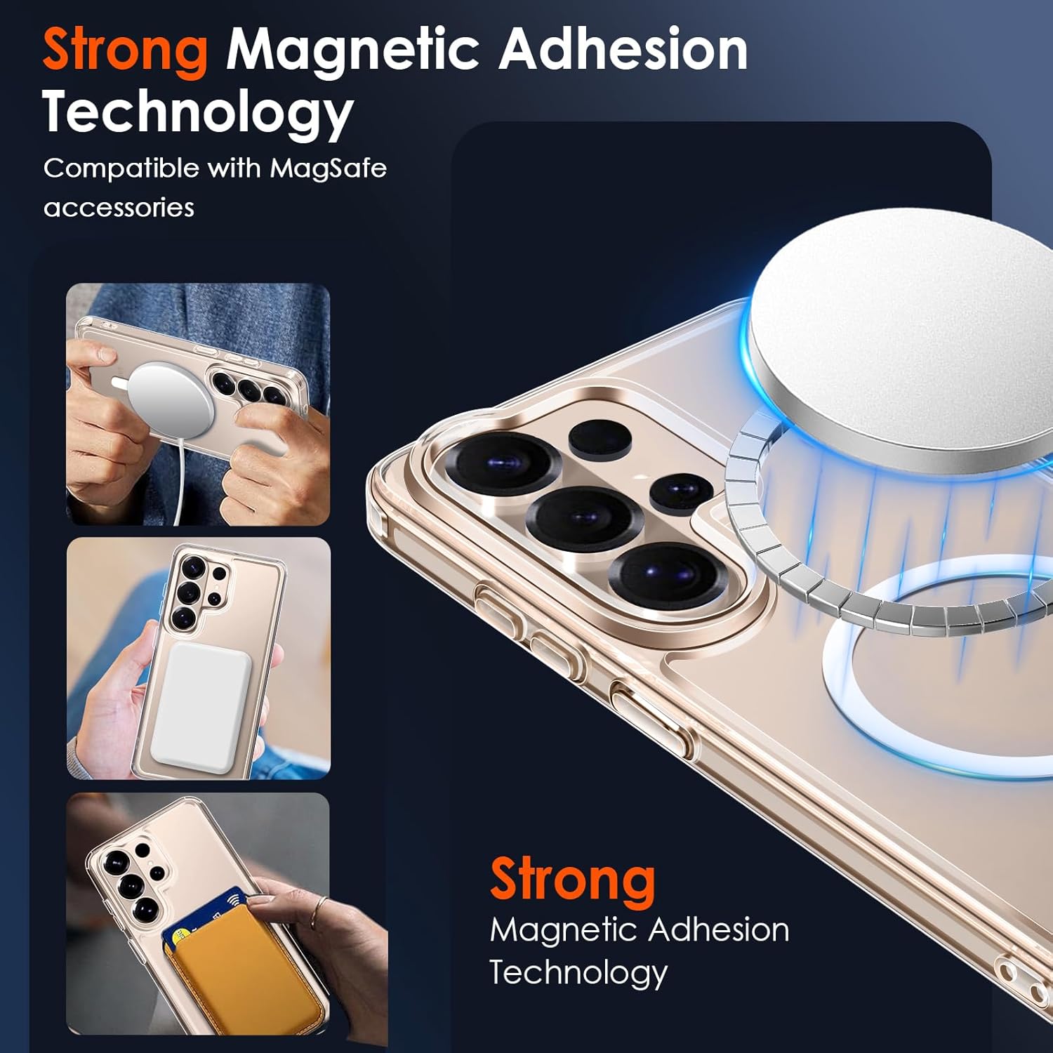 Thumbnail 3 de ivoler Clear Magnetic Case for Samsung Galaxy S26 Ultra 5G with 2-Pack Tempered Glass Screen Protectors