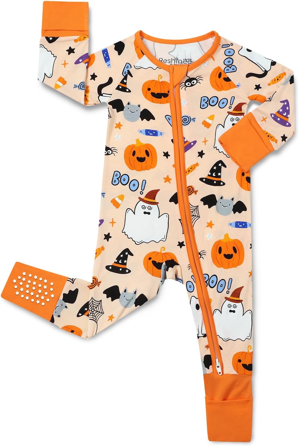 Detalle de babee Reshinee Bamboo Viscose Baby Footie Pajama with 2-Way Zipper, 0–24M