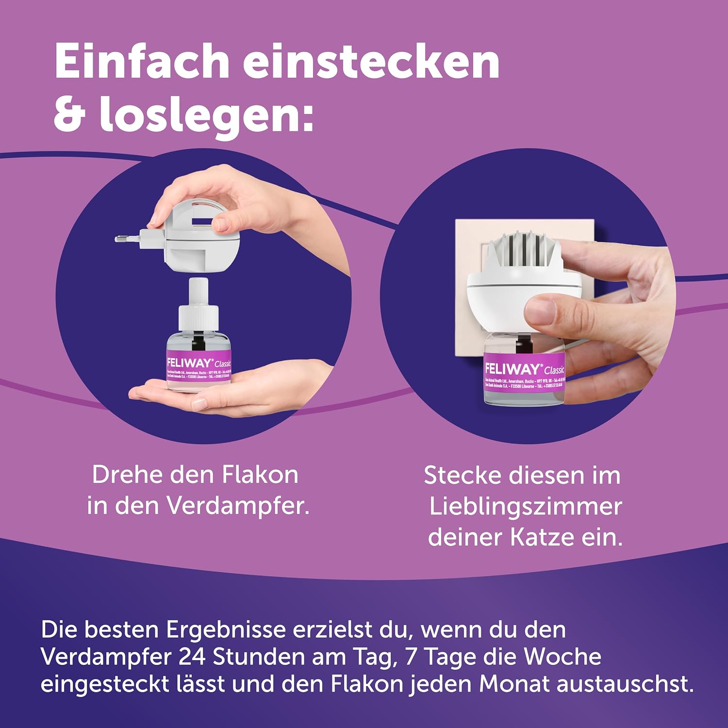 Thumbnail 6 de FELIWAY Classic Vorteilspack 3x48 ml – Pheromon-Diffuser für Katzen, von Tierärzten empfohlen