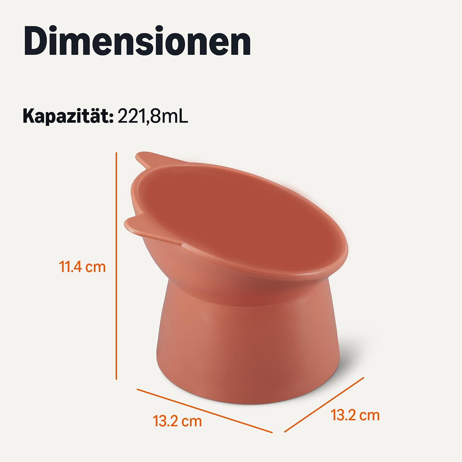 Detalle de Amazon Basics Katzenfutternäpfe im Katzenohren-Design, 2er-Set (orange/blau) – 13,2 × 13,2 × 11,4 cm