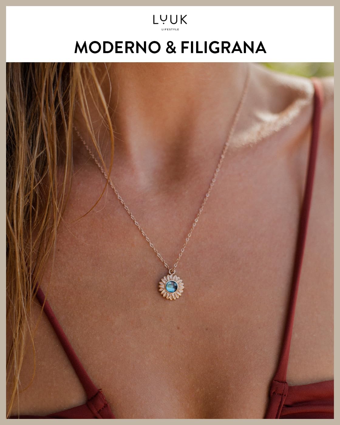 Thumbnail 2 de LUUK LIFESTYLE Collana con ciondolo diverso e acciaio inossidabile 50 cm – Happiness