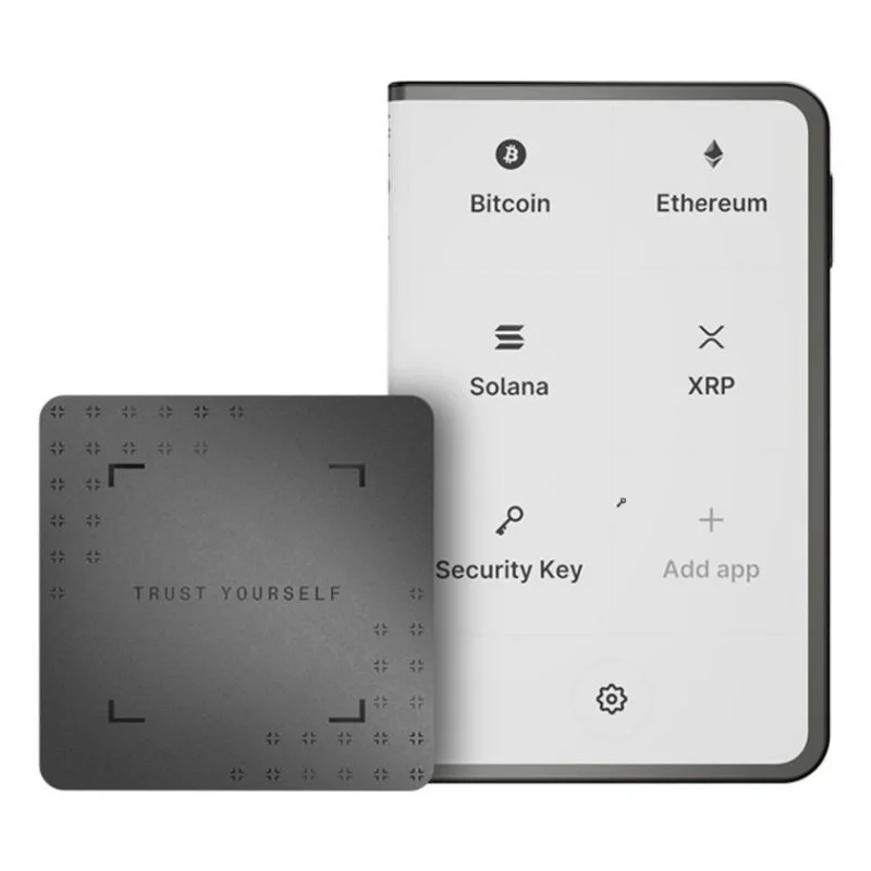 Detalle de Ledger Stax Crypto: monedero offline con Bluetooth y USB-C para cripto y NFTs