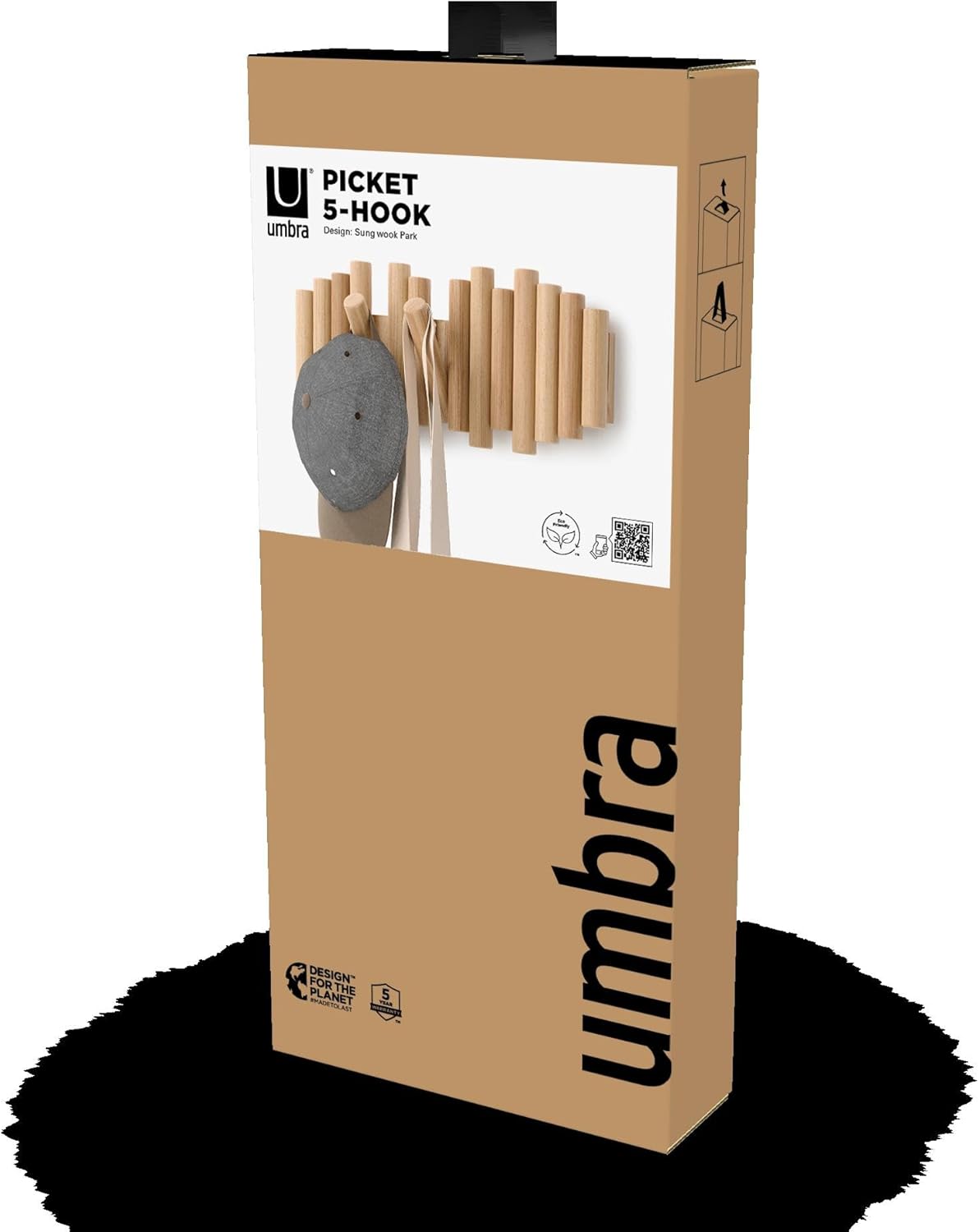 Thumbnail 6 de Umbra Picket 5. Patère murale à 5 crochets en bois naturel – design mural et fonction