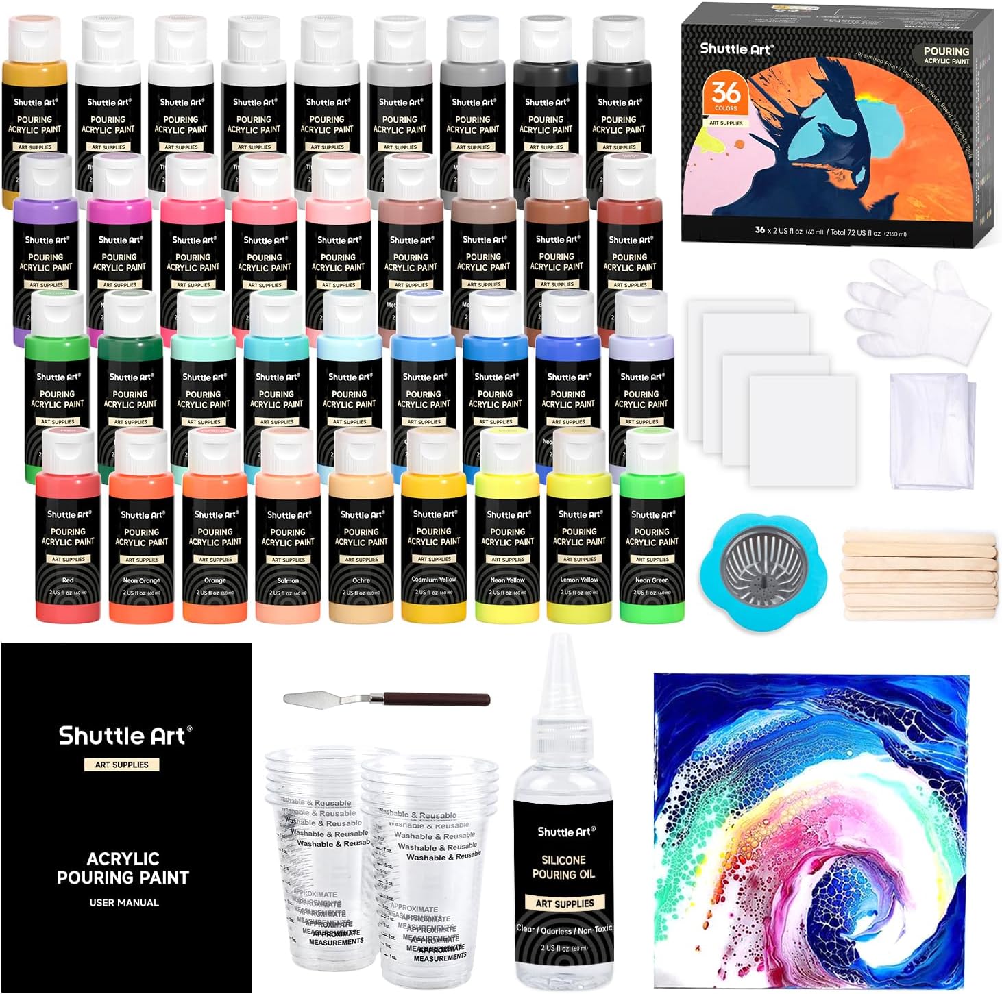 Shuttle Art Pouring Acrylfarben 36er 🎨