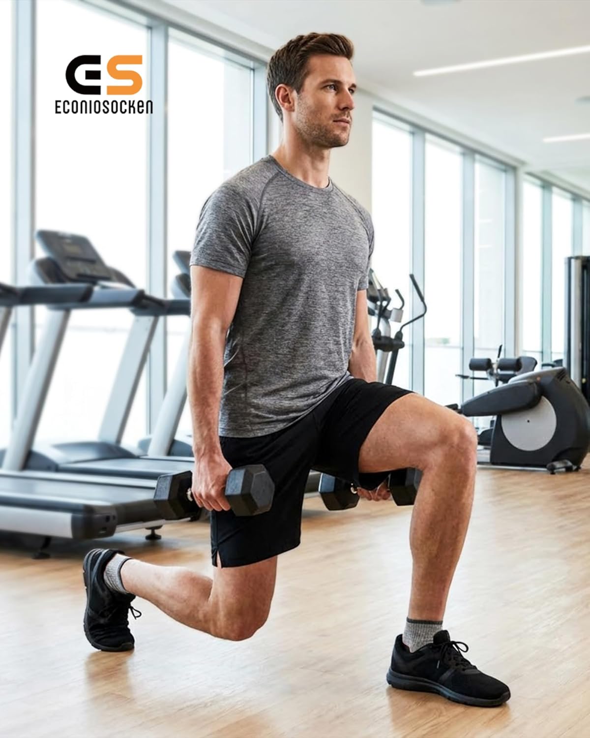 Detalle de EconioSocken Sneaker-Socken aus Baumwolle (Herren & Damen) – gepolsterte Quarter Socken mit Frotteesohle, 6/10 Paar