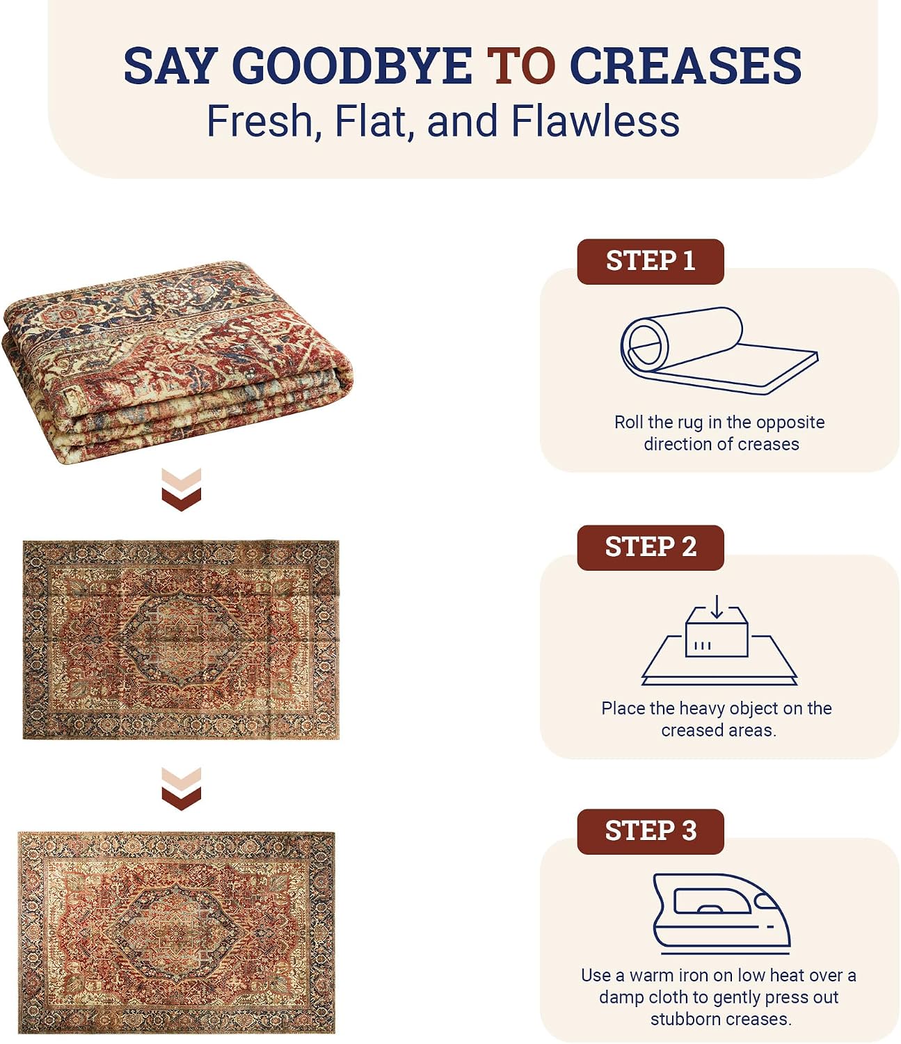 Thumbnail 6 de Aspire Homeware Rugs 240x320 cm: Traditional Cashmere-Style, Extra Large, Easy-Clean & Anti-Slip