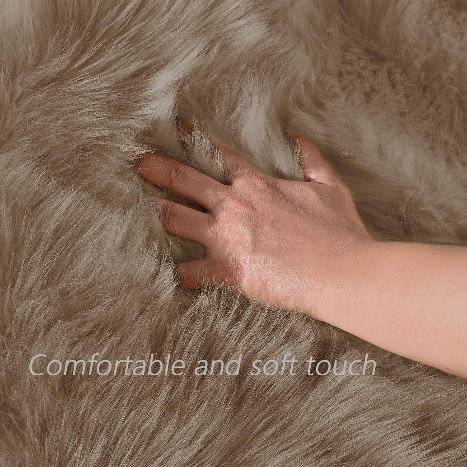 Detalle 2 de Latepis Pink 8x10 Shaggy Faux Sheepskin Fur Area Rug