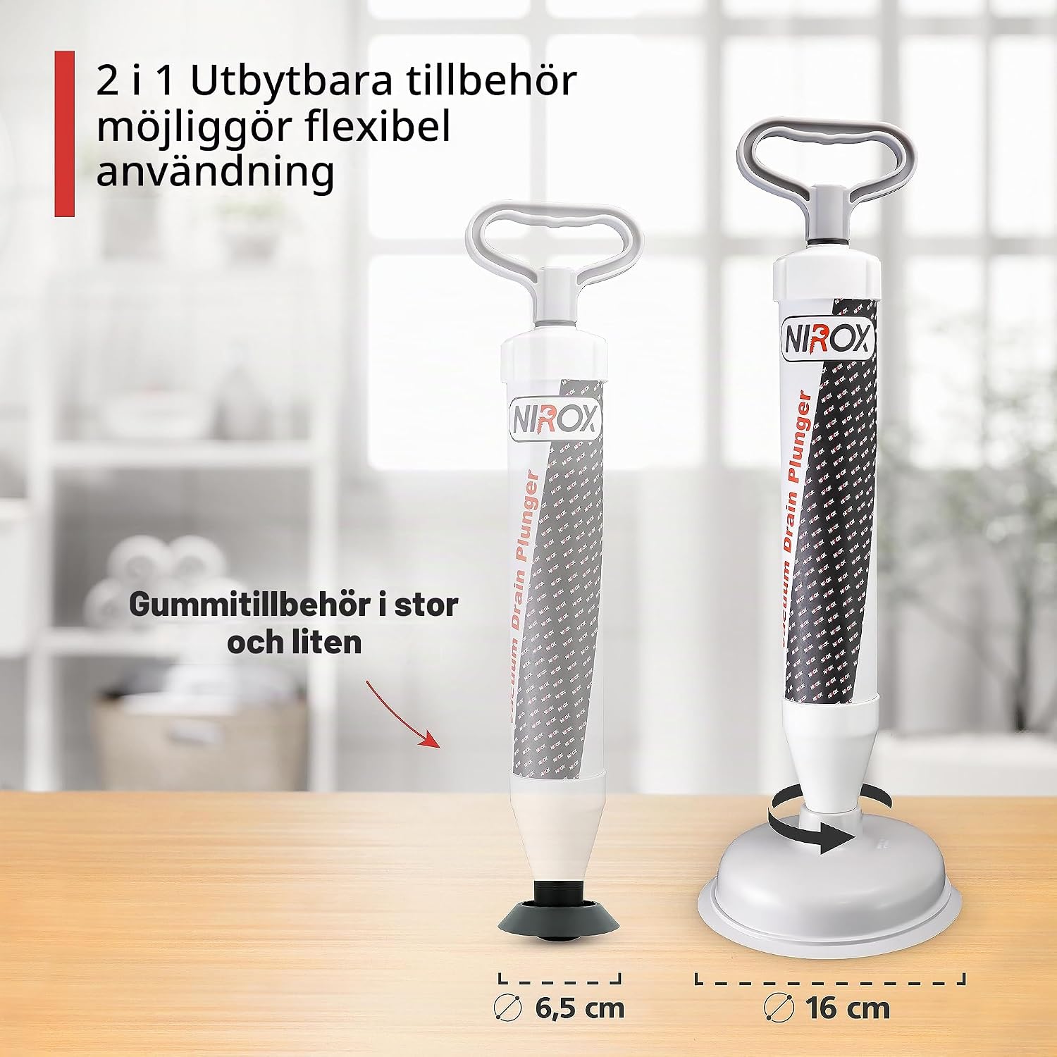 Detalle 2 de Nirox Suglocka avloppsrensare med högt tryck och två gummifästen
