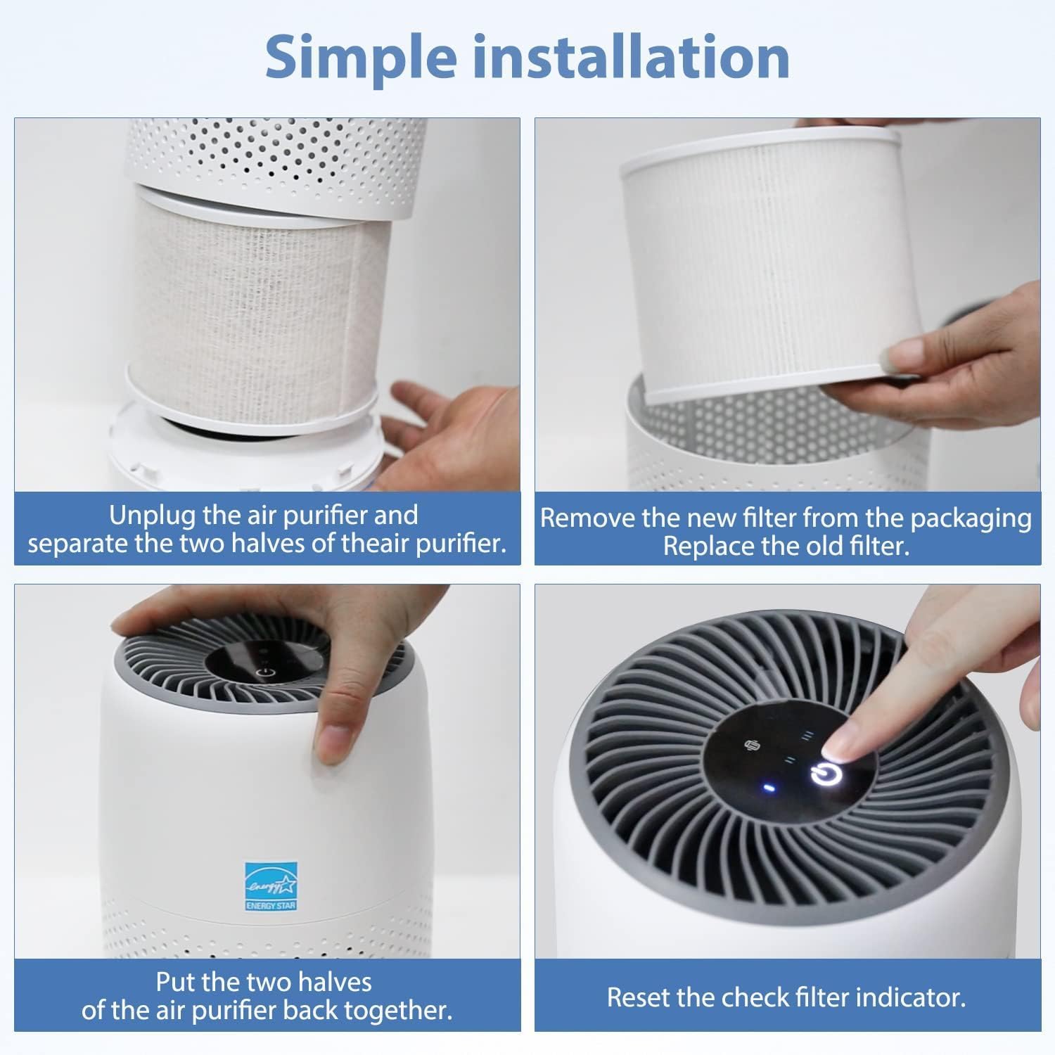 Detalle de 4-Pack Core Mini Air Purifier Replacement Filter for LEVOIT Core Mini