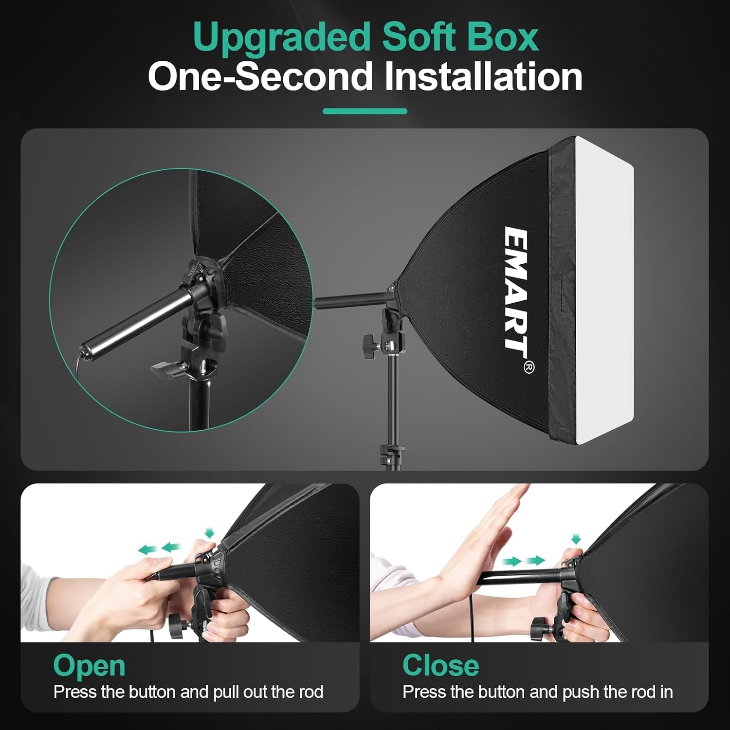 Detalle 2 de EMART Softbox Lighting Kit 16-inch