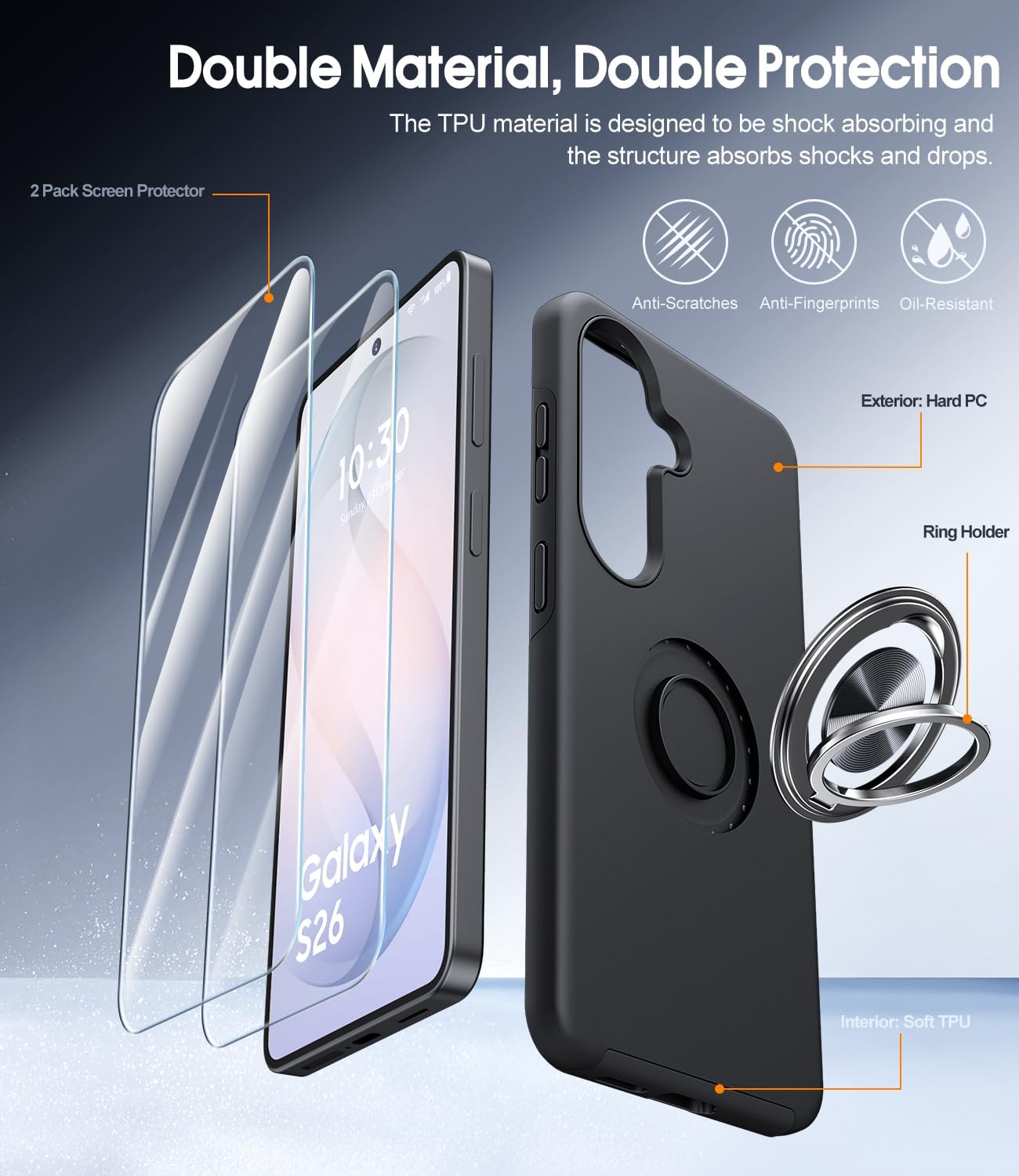 Thumbnail 5 de AOUIA Samsung Galaxy S26 case, 2 pack