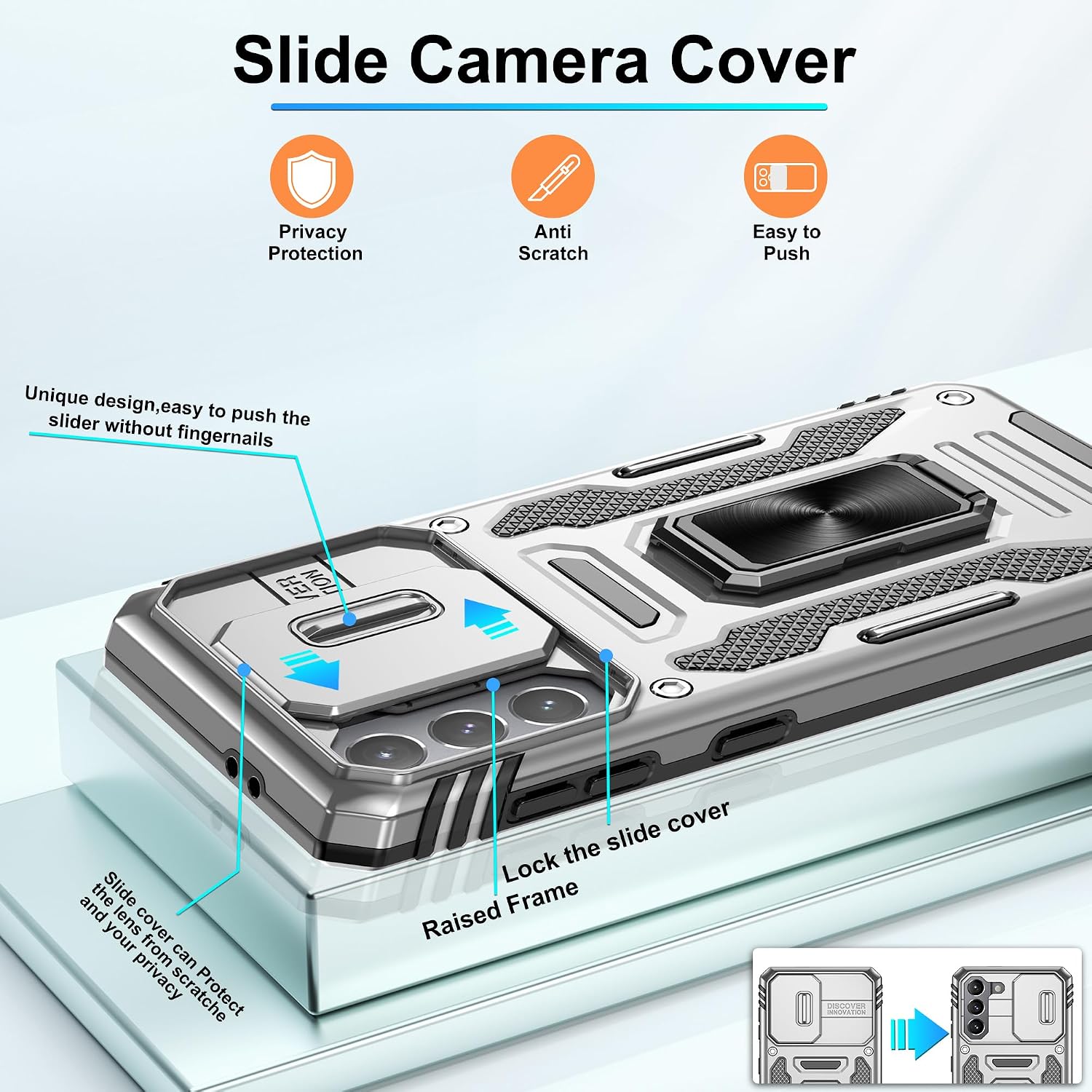 Thumbnail 6 de Jshru Samsung S21 case with screen protector