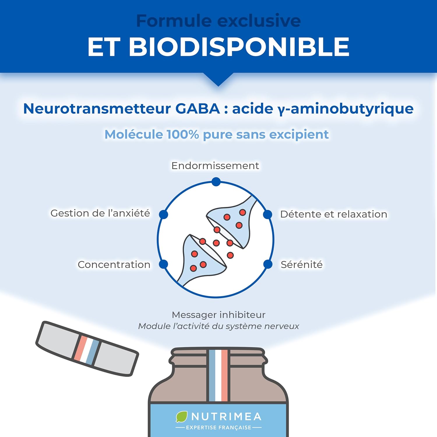 Thumbnail 3 de GABA 750 mg/j Sans Excipient Nutrimea — calme, sérénité et sommeil plus serein