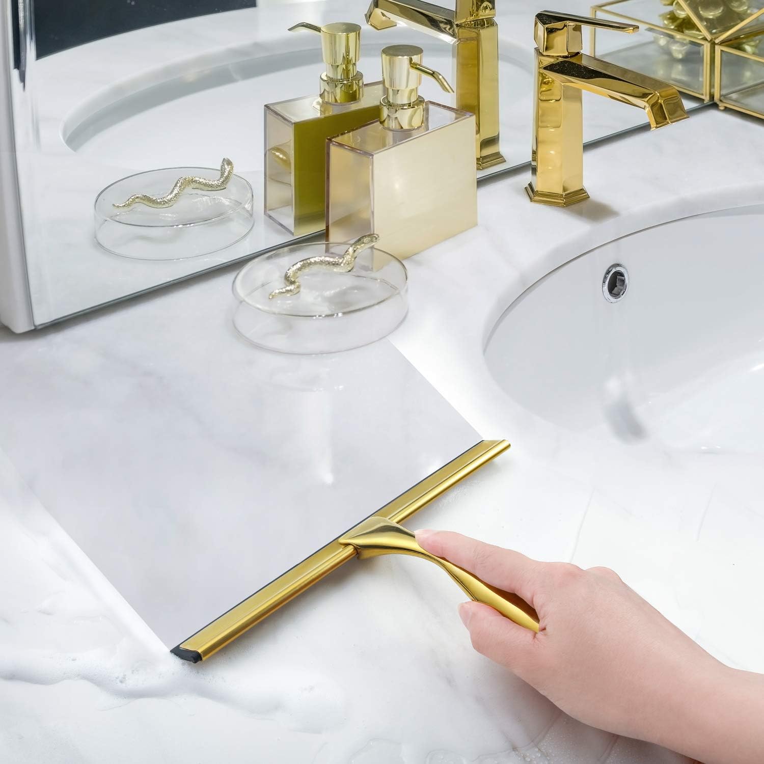 Detalle de HIWARE All-Purpose Shower Squeegee (10 Inches) for Shower Doors, Glass, Mirrors & More
