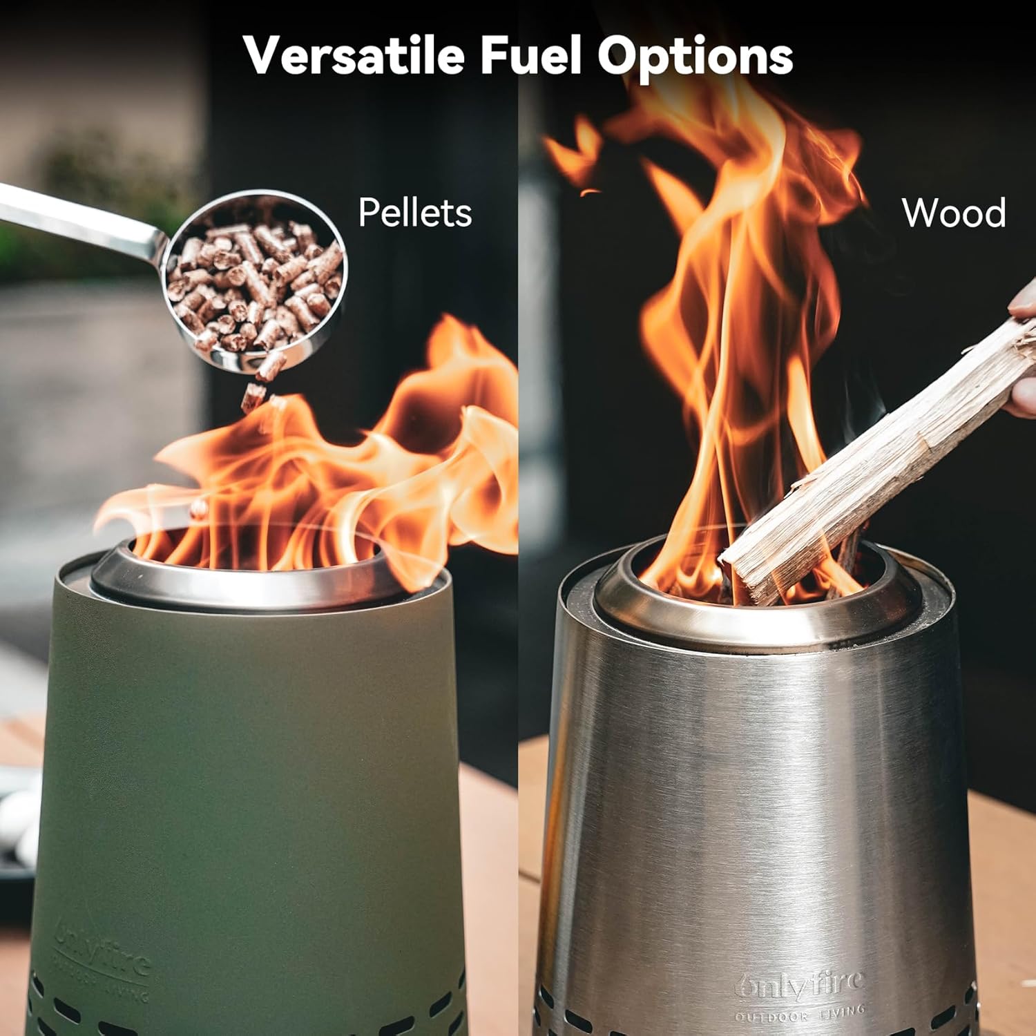 Thumbnail 5 de Onlyfire Tabletop Fire Pit – smokeless mini portable firepit with pot bracket, carry bag (stainless steel)