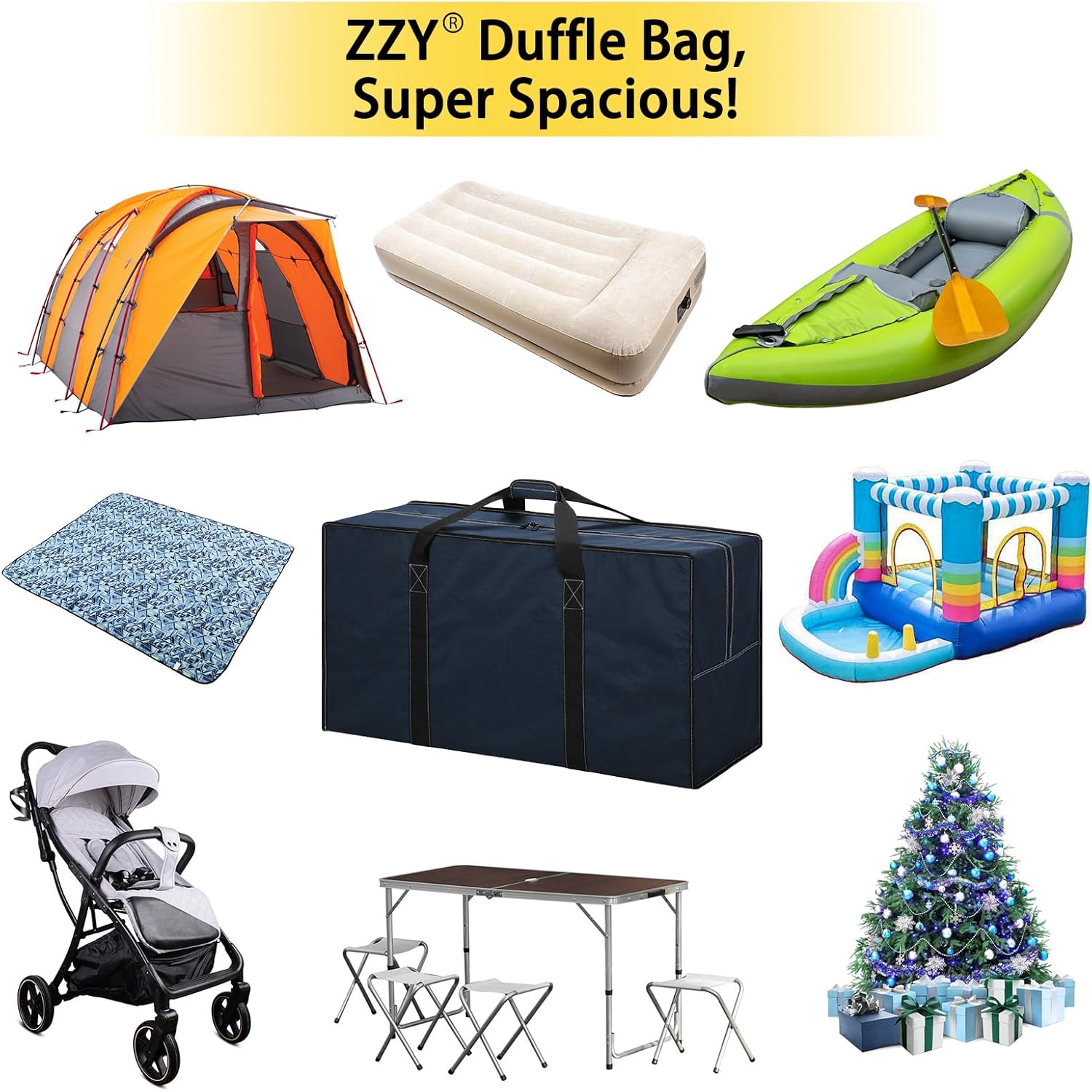 Thumbnail 3 de 130L Extra Large Duffle Bag – 35 inch Holdall, Heavy Duty, Water Resistant & Lockable