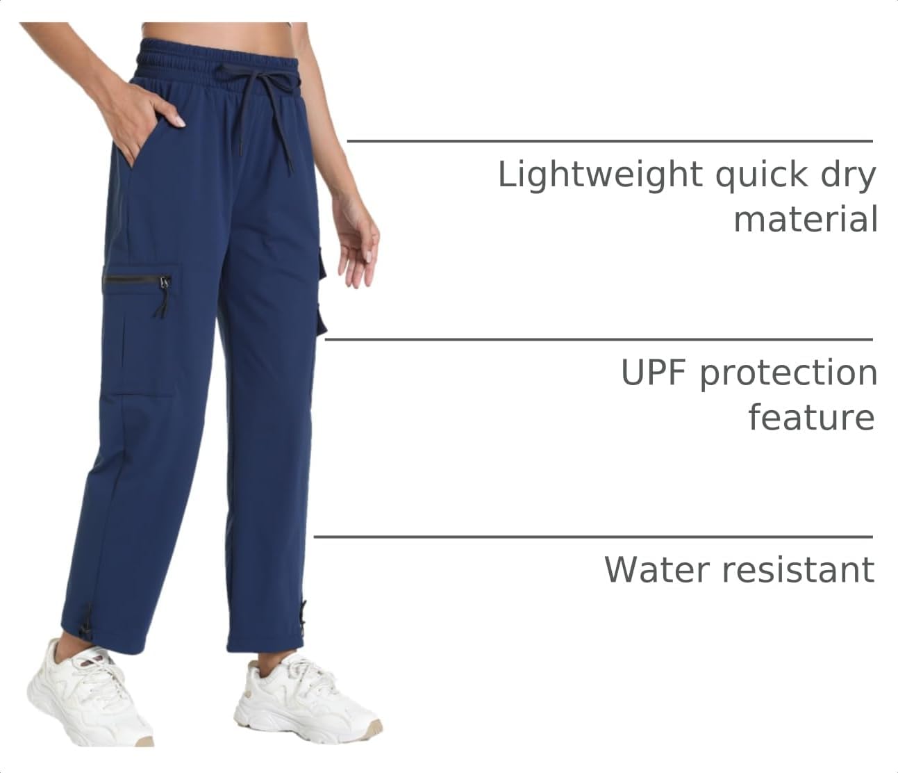 Detalle 2 de bepobotan Women's Hiking Cargo Pants, Quick-Dry, Water-Resistant, 5 Pockets