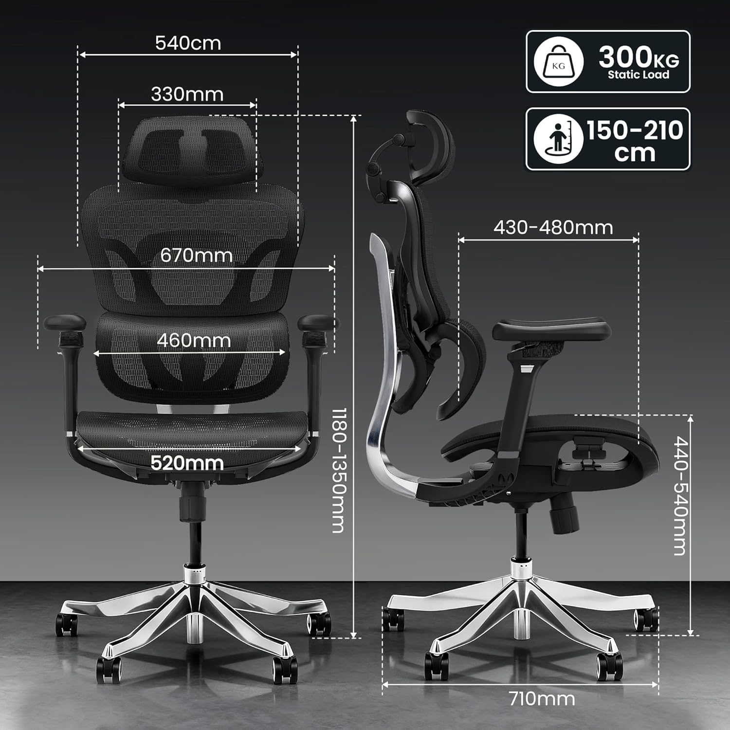 Thumbnail 2 de FLEXISPOT ErgoX Max Ergonomic Office Chair: Heavy‑Duty Support for Home Office & Gaming