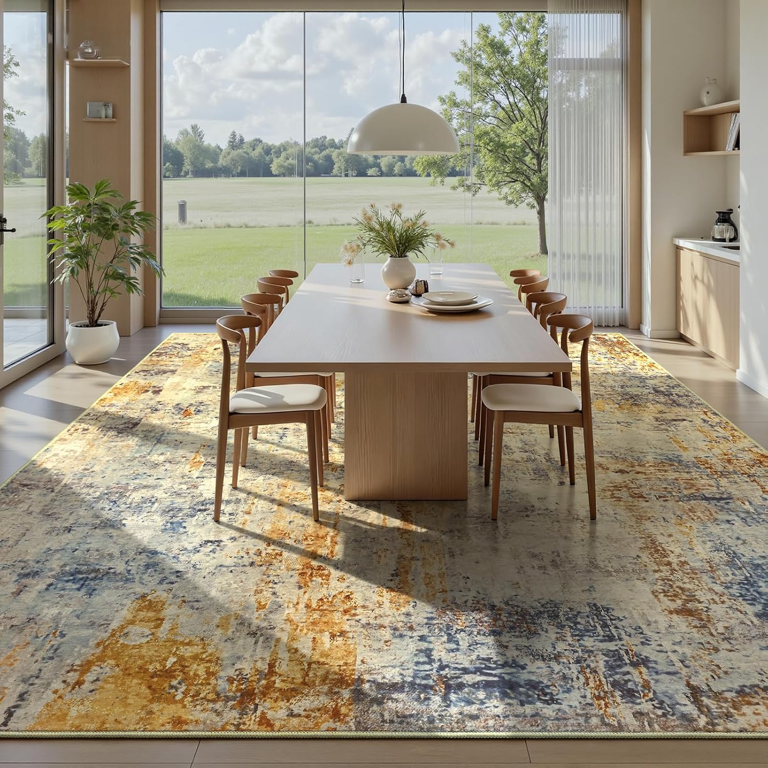 Thumbnail 2 de Ompaa Teal Blue 6x9 Rug for Living Room