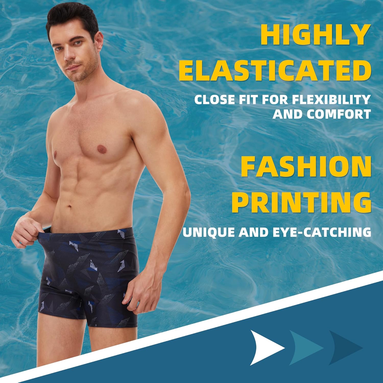 Thumbnail 3 de AMZSPORT Maillot de Bain Homme Short de Bain à Séchage Rapide avec Cordon de Serrage