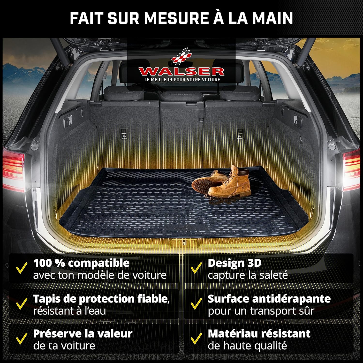 Thumbnail 6 de Bac de coffre Walser XTR en TPE (sur mesure) pour Skoda Rapid berline à hayon 2017 - aujourd’hui