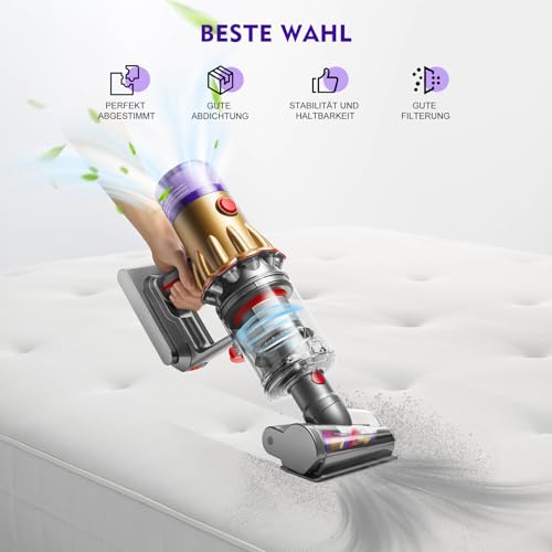 Detalle de V12 Slim Staubbehälter für Dyson V12 Detect Slim Absolute – kompatibler Ersatzbehälter mit Filter
