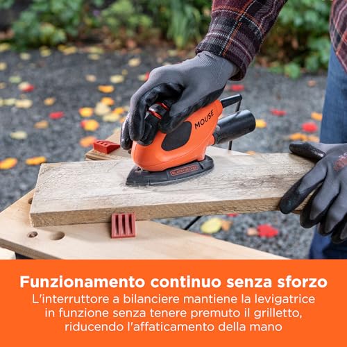 Detalle 1 de BLACK+DECKER Mouse BEW230BCA-QS, levigatrice compatta da 55 W con 10 accessori