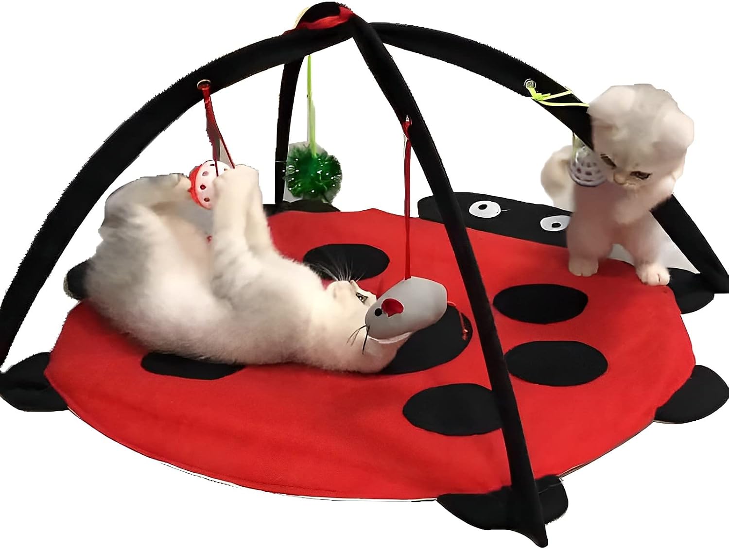 Thumbnail 6 de Tofern Multi-Function Pet Kitten Cat Interactive Activity Toy Mat (Zebra) – Folding fleece bed, hammock and hanging mouse