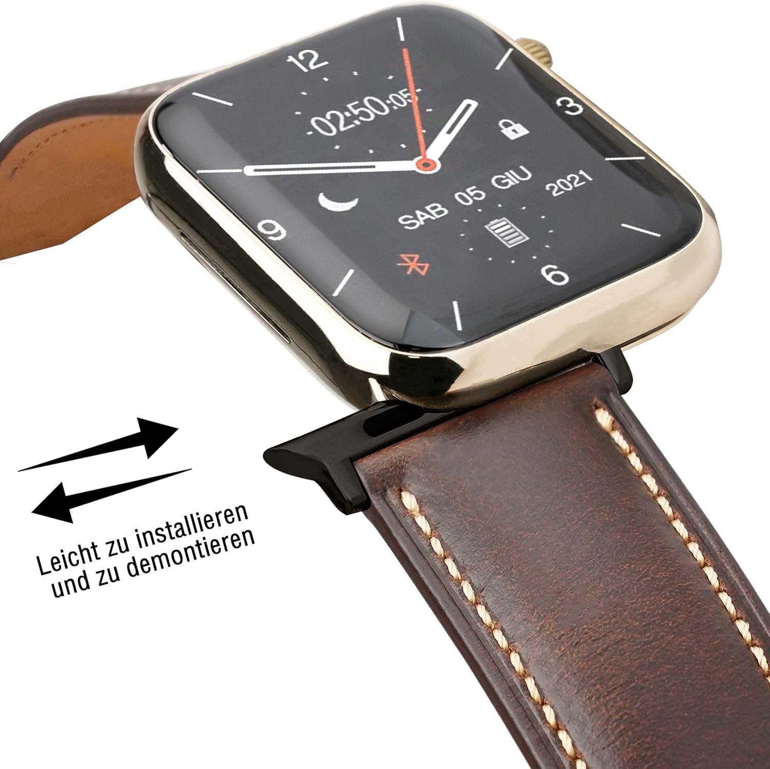 Thumbnail 2 de Gomvadr Vintage Leather Watch Bands for Apple Watch (38–49mm) – wax oil-tanned leather strap