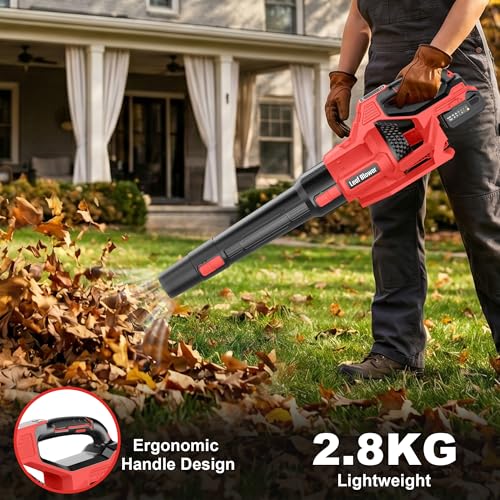 Thumbnail 6 de Bamse Leaf Blower Cordless 21V with 2 Batteries 4.0Ah – 3 Speeds, 2 Nozzles & Shoulder Strap