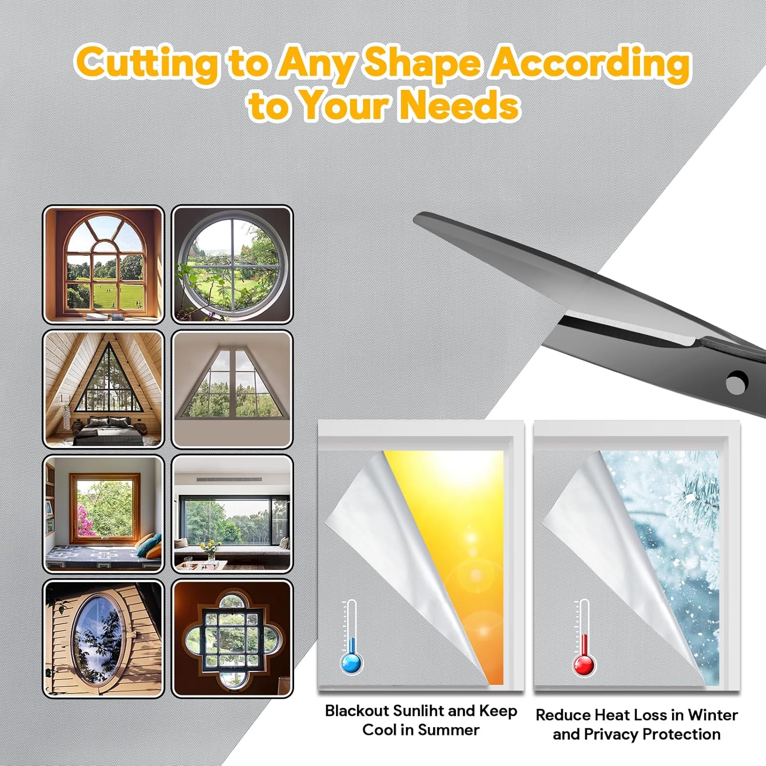 Thumbnail 6 de Rideau occultant thermique Vexyra sans perçage 200x148 cm (tissu 100% blackout, découpable) pour fenêtres de toit et Velux
