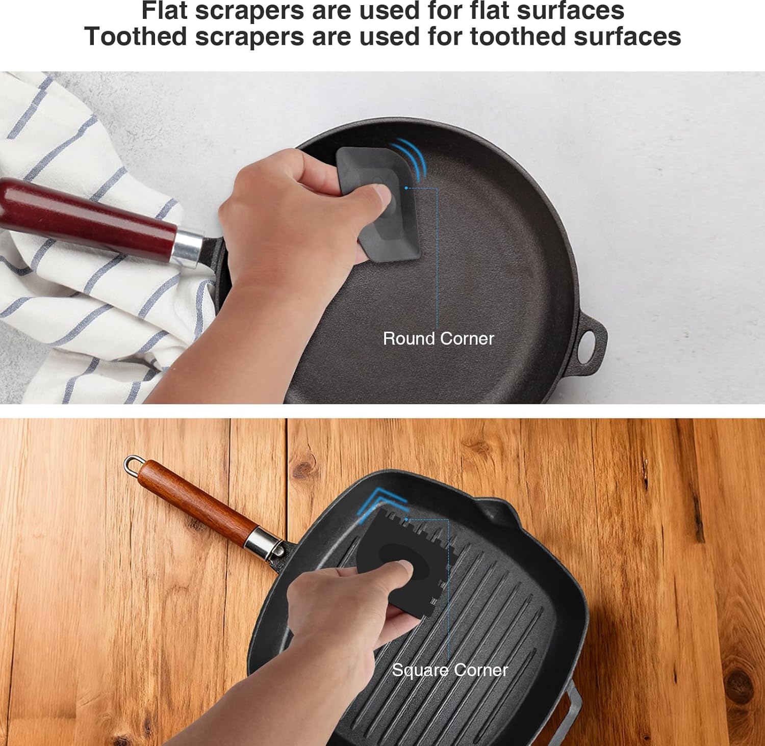 Thumbnail 6 de Cast Iron Pan Scrubber with 2 Scrapers