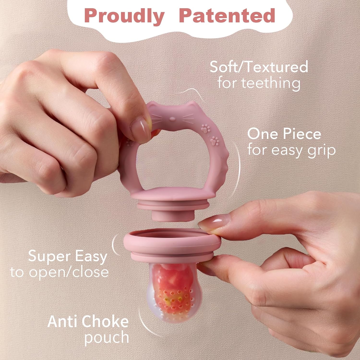 Thumbnail 3 de Fruit Feeder for Babies (4M+) – Teething Dummy & Freezer Mold Pack (Pink, 1 Pack)