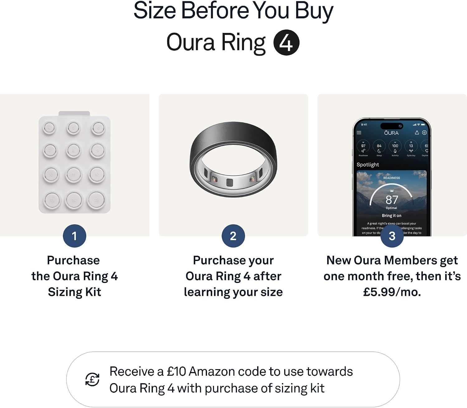 Thumbnail 4 de Oura Ring 4 – Brushed Silver smart ring