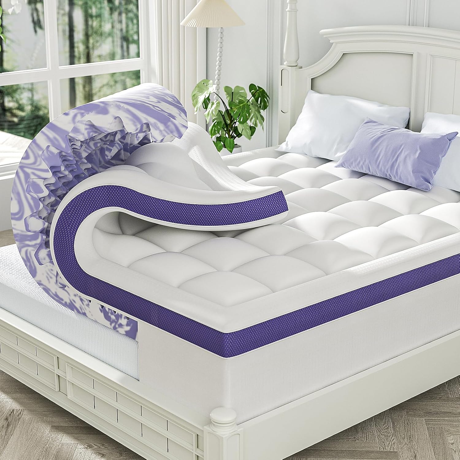Detalle de ChiXpace Dual Layer 4-Inch Queen Topper