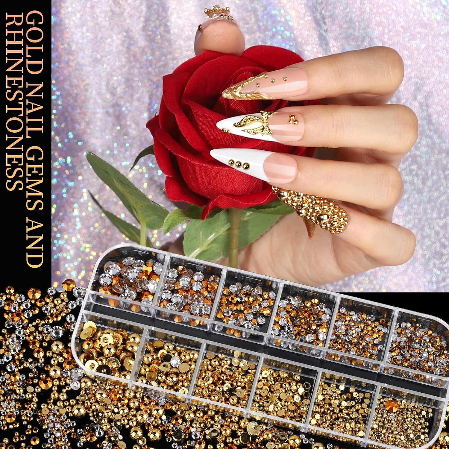 Thumbnail 4 de Teenitor Gold Nail Charms 4 Boxes ๐