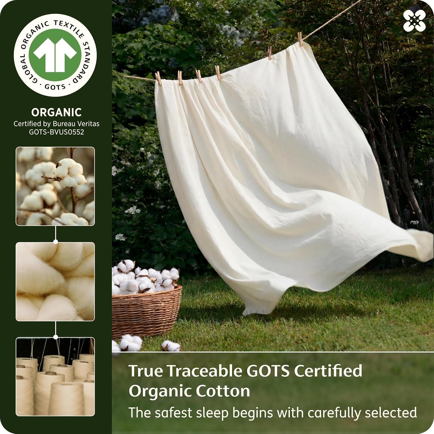 Detalle de Bedsure Organic Cotton Sheets, Full Size