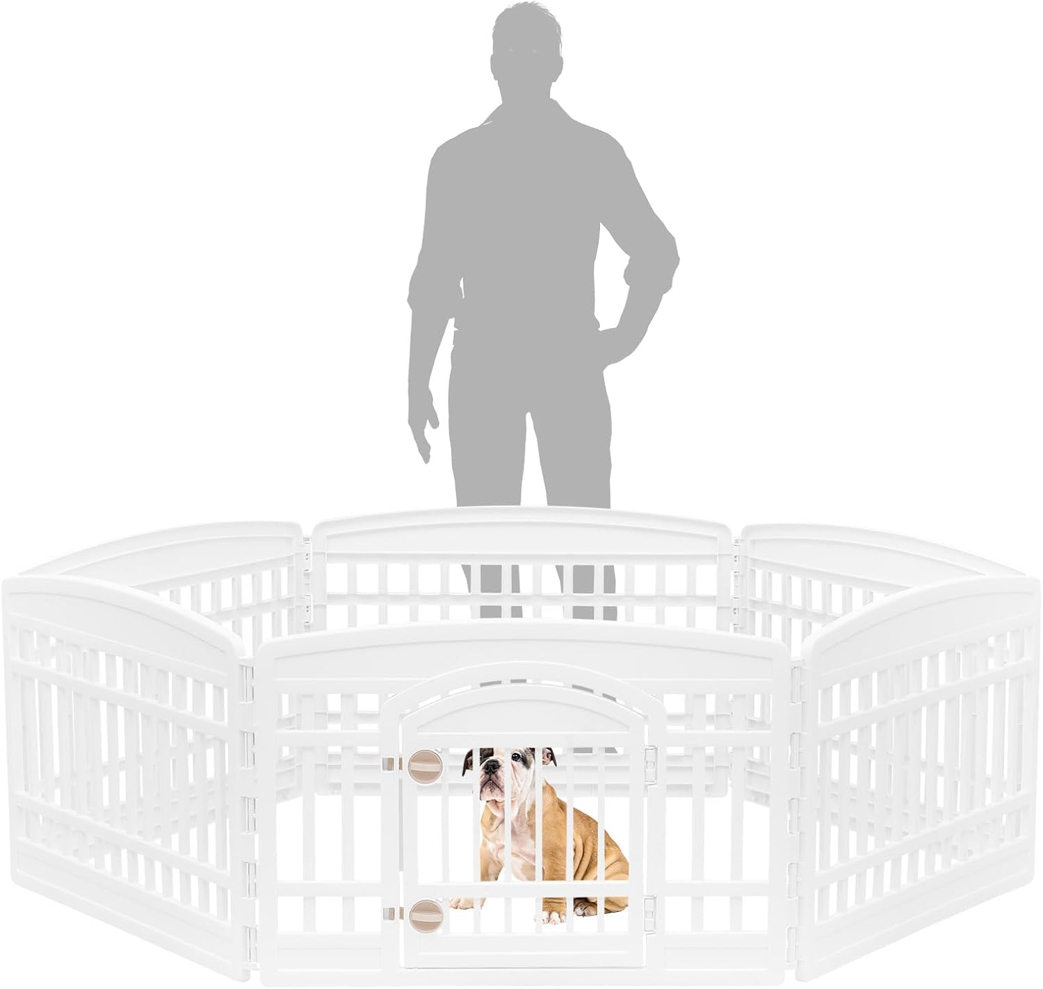 Detalle 2 de IRIS USA 6‑Panel 24" Dog Playpen with Door