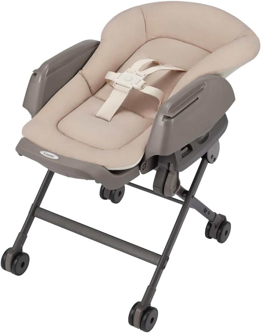 Detalle de Combi ネムリラ Fit AQ 119496 ハイローチェア アイボリー 手動スウィング・5段階高さ調節