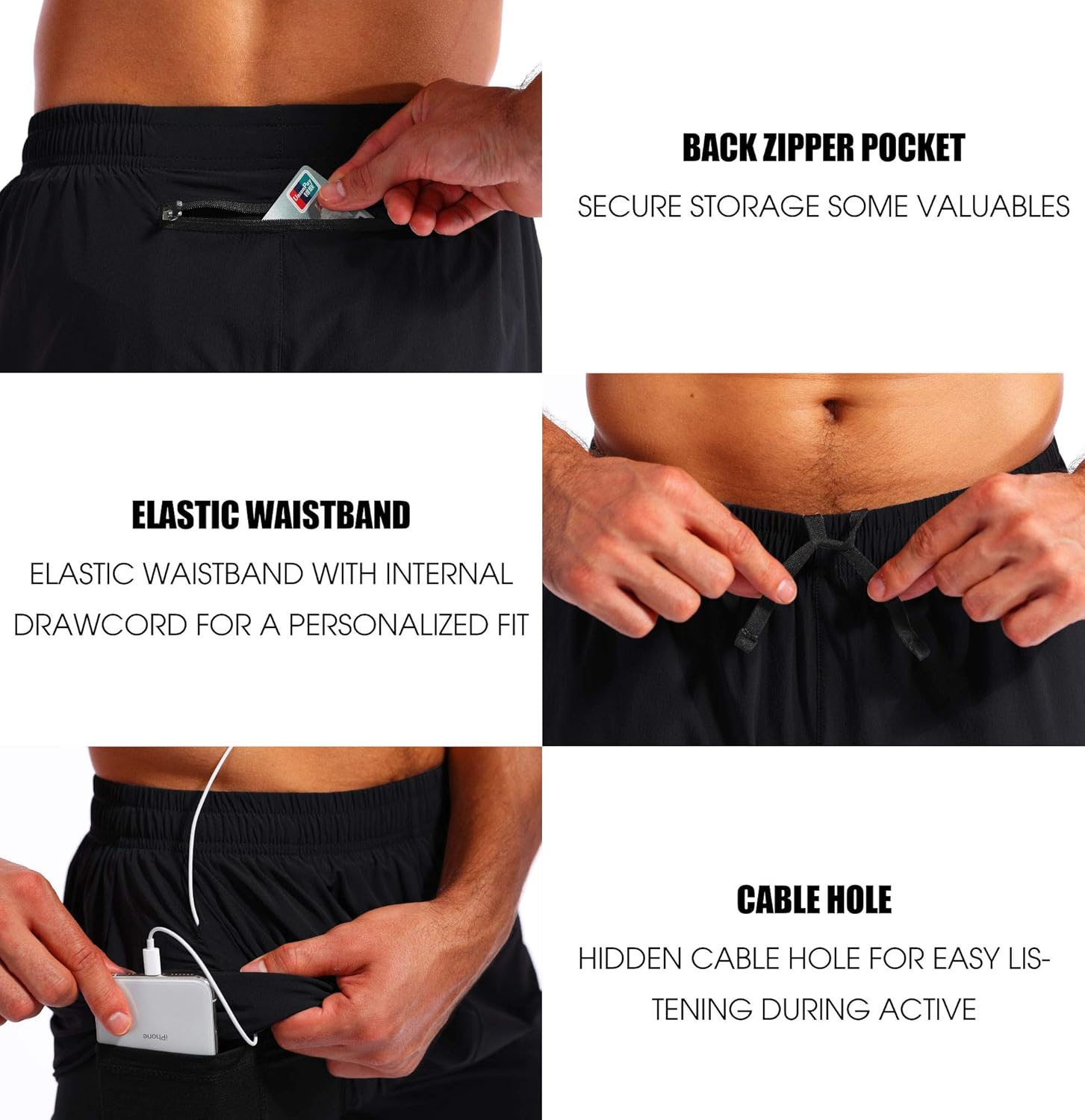 Thumbnail 4 de Pudolla Men’s 2-in-1 Running Shorts 5