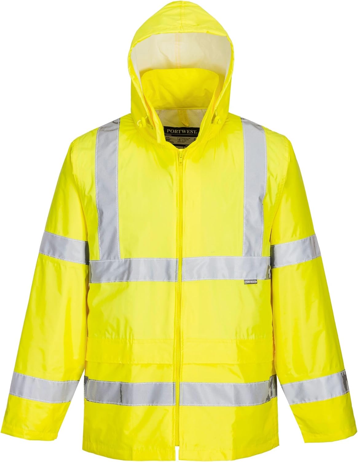 Detalle de Portwest H440 Men's Lightweight Waterproof Hi-Vis Rain Jacket, Yellow, 5X-Large