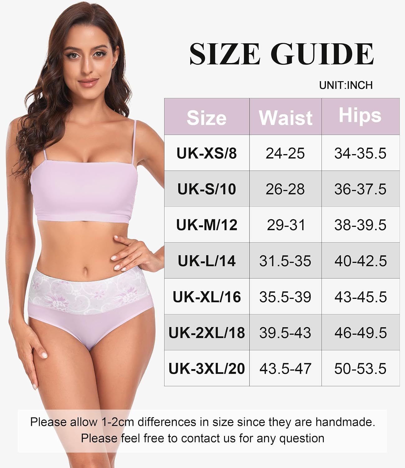 Thumbnail 1 de Lapulas 5-Pack Women’s Cotton High Waisted Full Briefs (95% Cotton, Stretchy Underwear)