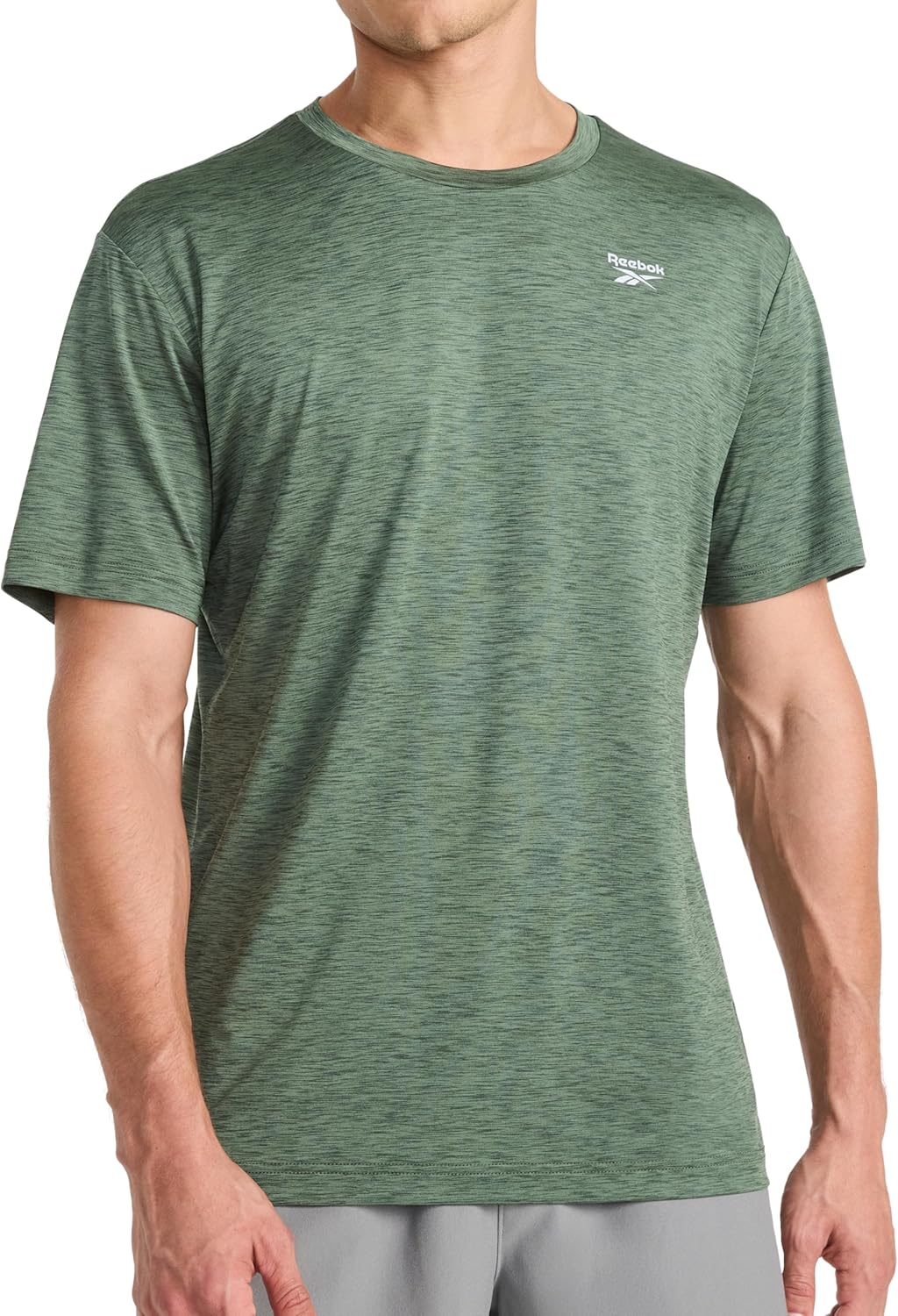 Thumbnail 4 de Reebok Men's Reflective Small Logo Crewneck T-Shirt — Standard Fit, Lightweight Cool-Touch Jersey