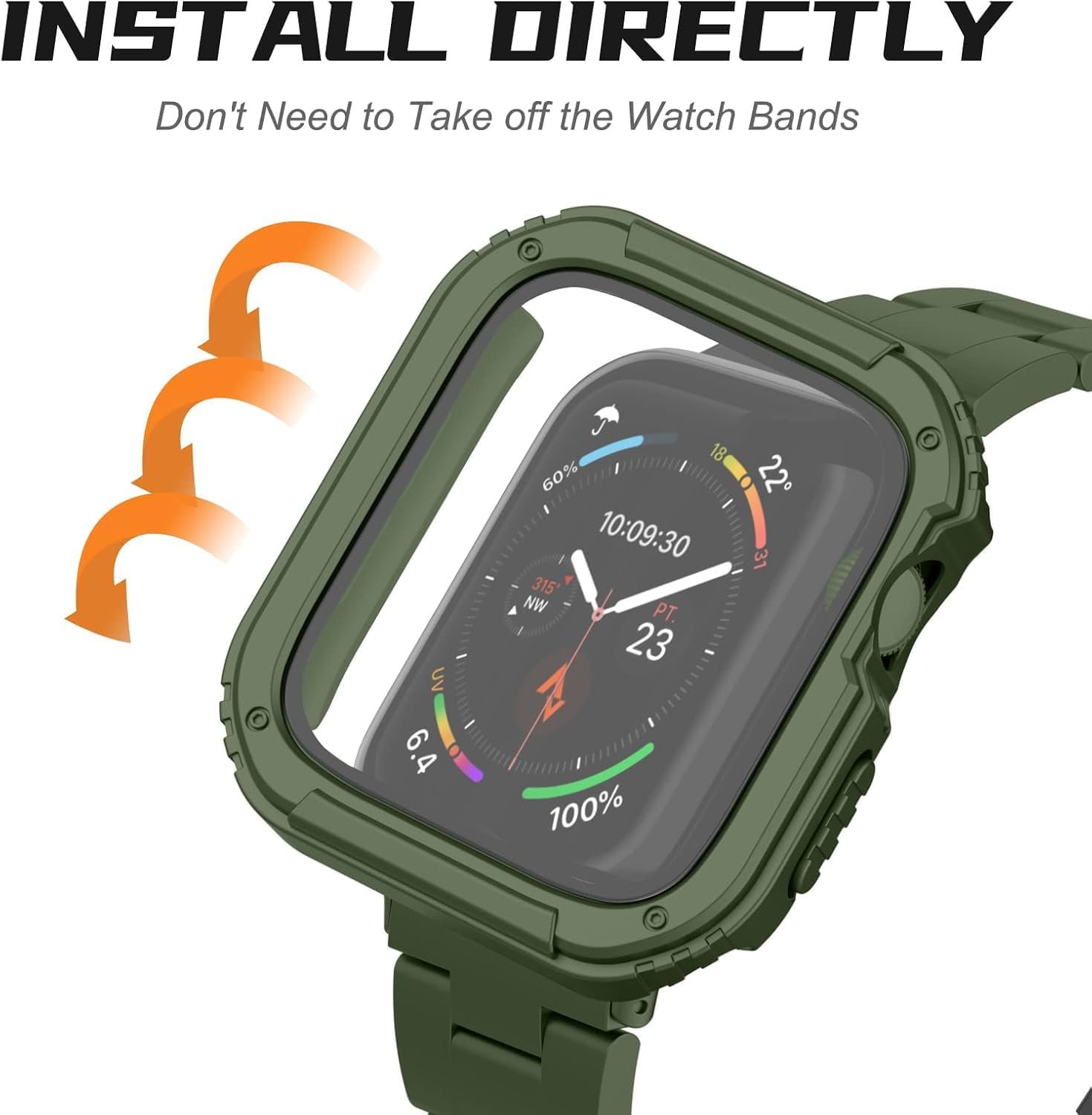 Detalle 2 de Adepoy 2-Pack Rugged Case for Apple Watch Series 10 42mm (with Tempered Glass Screen Protector)