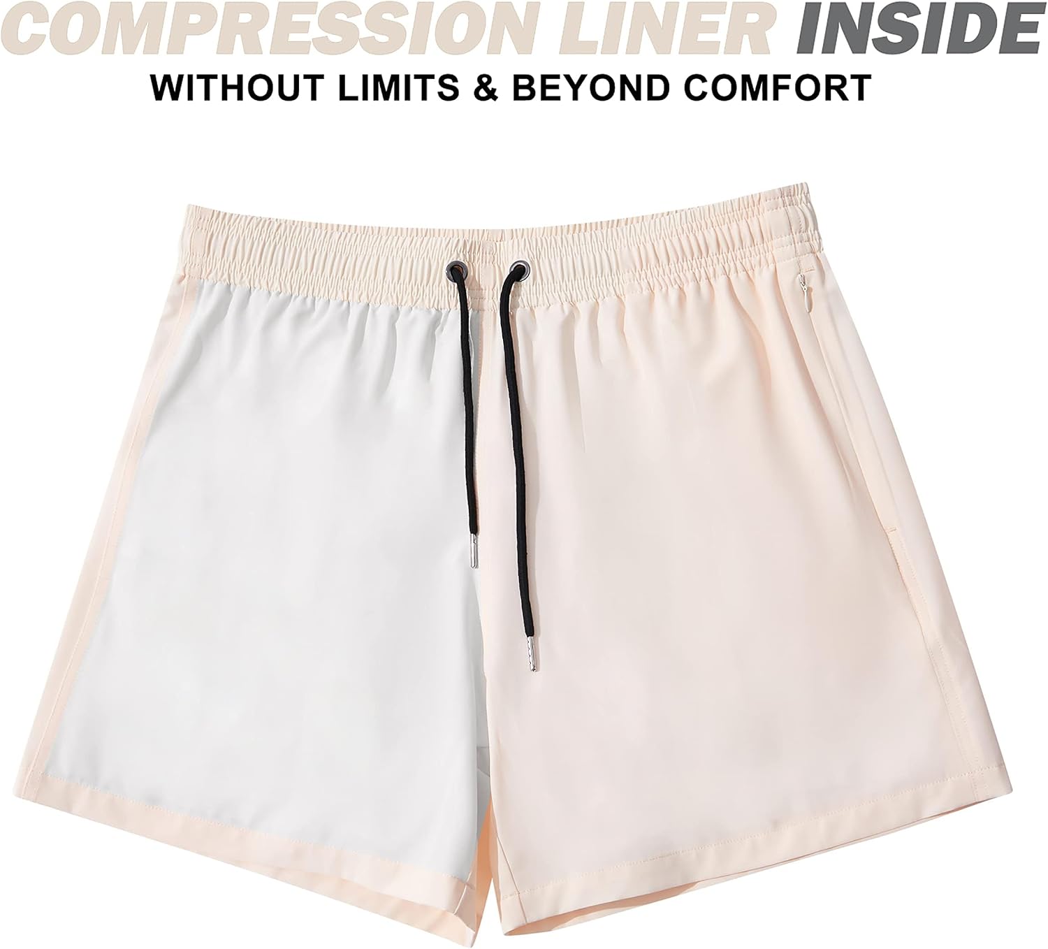 Detalle de BRISIRA Men's Swim Trunks, 5-Inch Inseam, Quick-Dry Fabric and Compression Liner