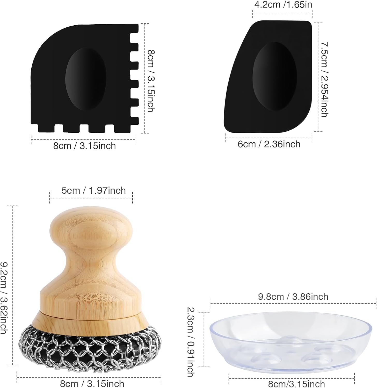 Thumbnail 1 de Cast Iron Pan Scrubber with 2 Scrapers