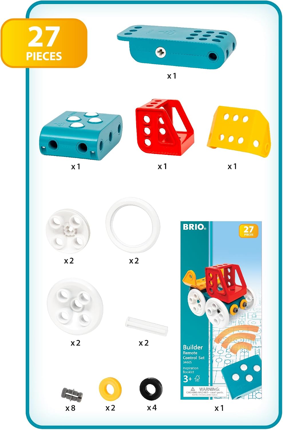 Detalle de BRIO Builder 34605 Auto mit Fernsteuerung – Lern- und Konstruktionsspielzeug für Kinder ab 3 Jahren