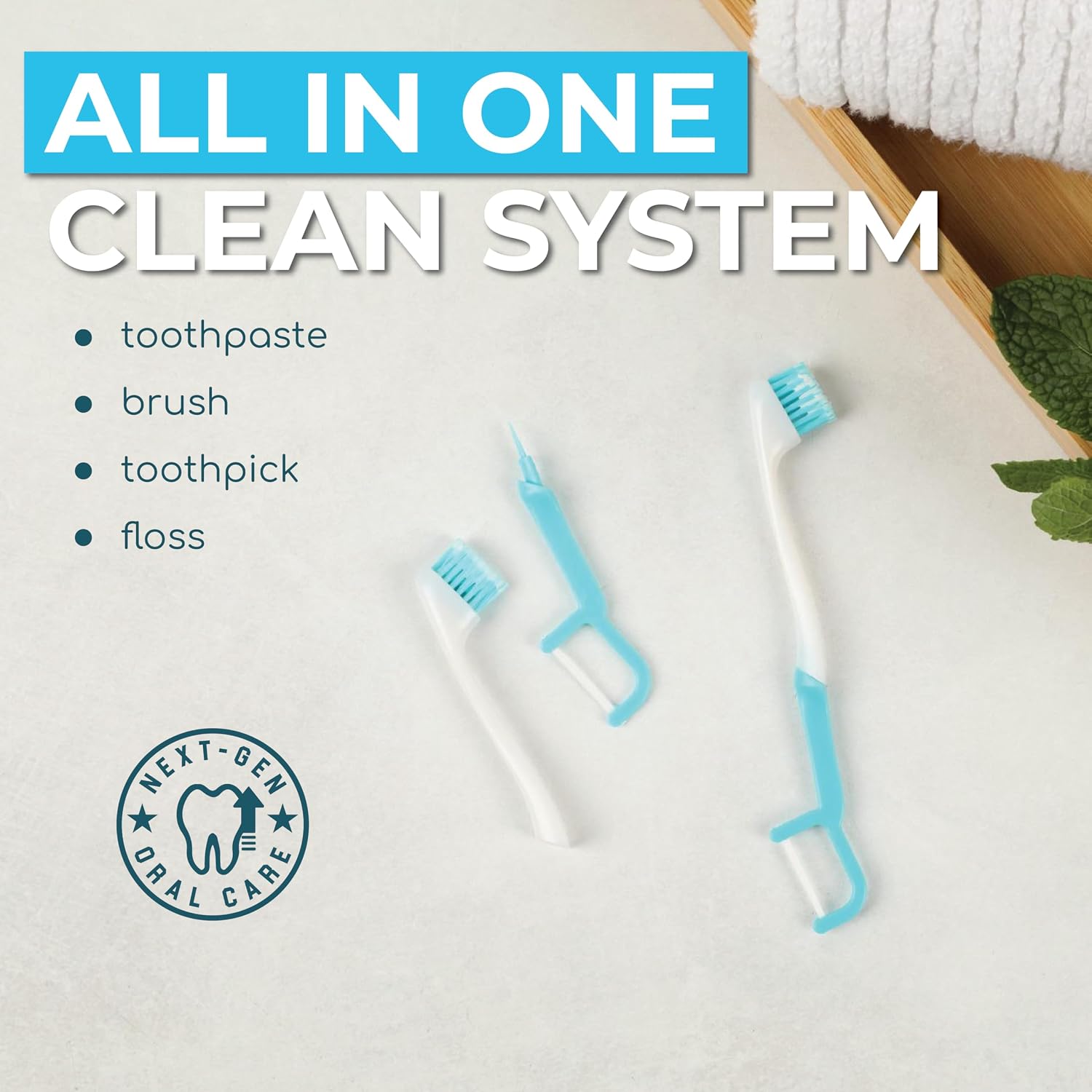 Detalle de Brushee - The Evolution of Oral Care: 4-in-1 Portable Brush with Paste, Floss, and Pick (24-Pack)