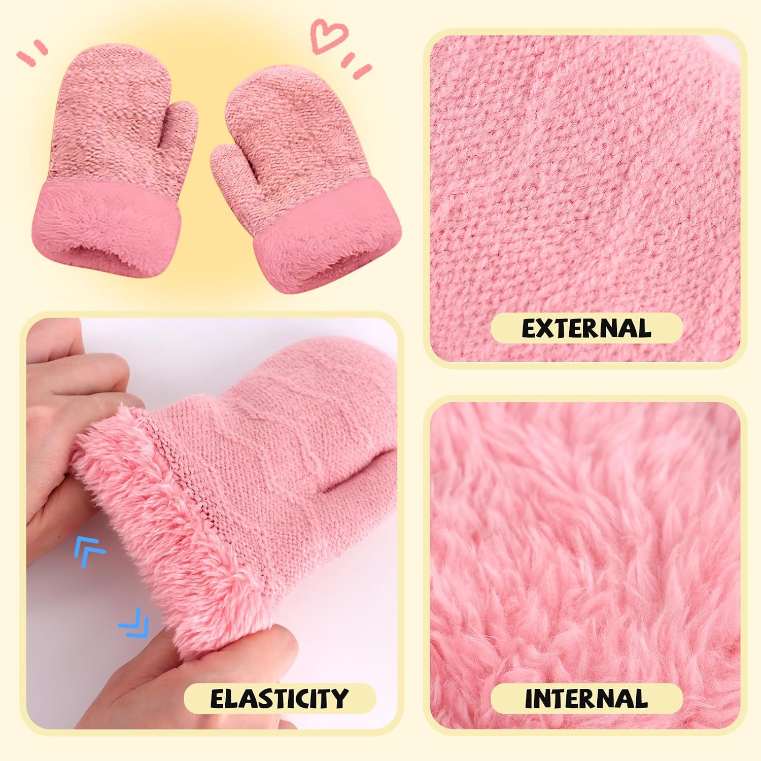 Thumbnail 4 de Duoyeree Baby Winter Hat, Scarf & Mitten Set, Fleece-Lined, 0-3T