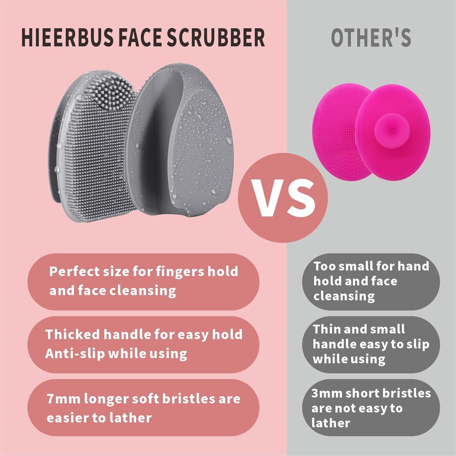 Detalle 2 de HIEERBUS Silicone Face Scrubber 3rd handheld facial brush